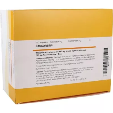 PASCORBIN Oplossing voor injectieampullen, 100X5 ml PASCORBIN Oplossing voor injectieampullen, 100X5 ml