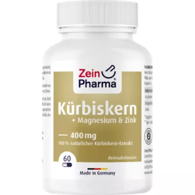 KÜRBISKERN PLUS Zink + magnesium capsules, 60 st