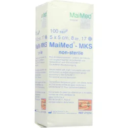 SCHLITZKOMPRESSEN 5x5 cm niet-steriel 8-voudig, 100 st