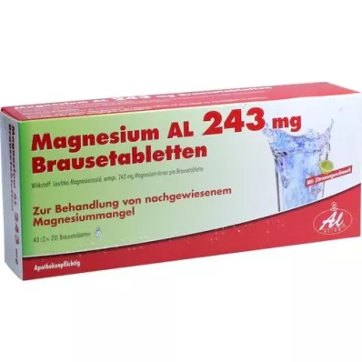 MAGNESIUM AL 243 mg bruistabletten, 40 stuks