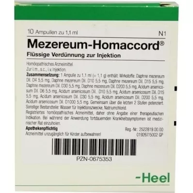 MEZEREUM HOMACCORD Ampullen, 10 stuks