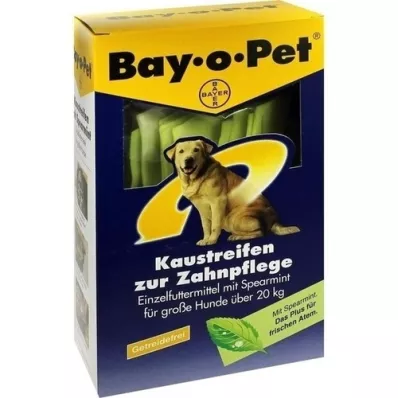 BAY O PET Tandpasta kauwstrips groene munt voor grote honden, 140 g BAY O PET Tandpasta kauwstrips groene munt voor grote honden, 140 g