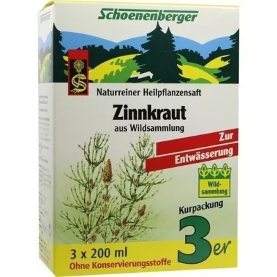 ZINNKRAUT SAFT Schoenenberger geneeskrachtige plantensappen, 3X200 ml ZINNKRAUT SAFT Schoenenberger geneeskrachtige plantensappen, 3X200 ml