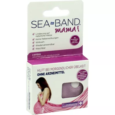 SEA-BAND mama acupressuurband voor zwangere vrouwen, 2 stuks SEA-BAND mama acupressuurband voor zwangere vrouwen, 2 stuks