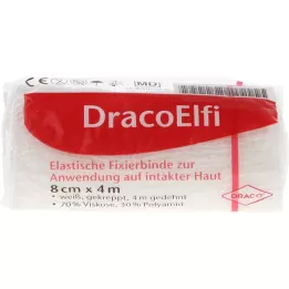 DRACOELFI elastisch bevestigingsverband 8 cmx4 m krep.cello, 1 stuk