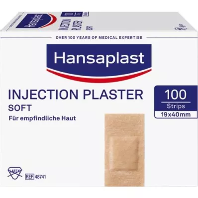 HANSAPLAST Zachte injectiepleisterstroken 19x40 mm, 100 stuks HANSAPLAST Zachte injectiepleisterstroken 19x40 mm, 100 stuks
