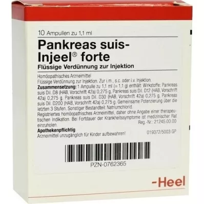 PANKREAS SUIS Injeel forte ampullen, 10 stuks PANKREAS SUIS Injeel forte ampullen, 10 stuks