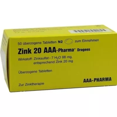 ZINK 20 AAA-Pharma dragees, 50 st ZINK 20 AAA-Pharma dragees, 50 st