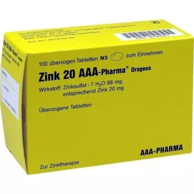 ZINK 20 AAA-Pharma dragees, 100 st ZINK 20 AAA-Pharma dragees, 100 st