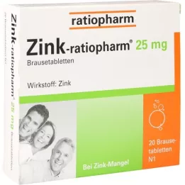 ZINK-RATIOPHARM 25 mg bruistabletten, 20 stuks