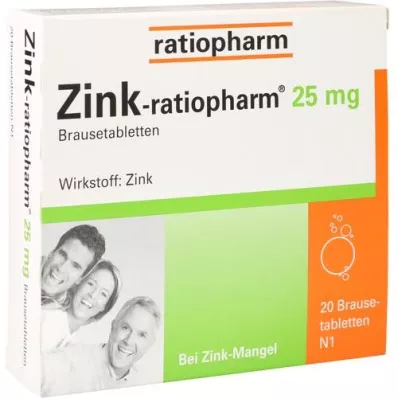 ZINK-RATIOPHARM 25 mg bruistabletten, 20 stuks