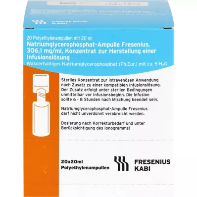 NATRIUMGLYCEROPHOSPHAT Ampul infusie-oplossing concentraat, 20X20 ml NATRIUMGLYCEROPHOSPHAT Ampul infusie-oplossing concentraat, 20X20 ml