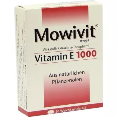 MOWIVIT Vitamine E 1000 capsules, 20 stuks MOWIVIT Vitamine E 1000 capsules, 20 stuks