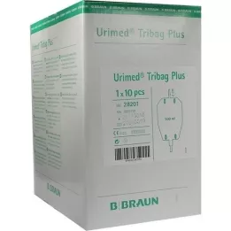 URIMED Tribag Plus urinezak 500ml met 2cm lus, 10 st