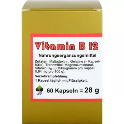 VITAMIN B12 CAPSULES, 60 stuks VITAMIN B12 CAPSULES, 60 stuks