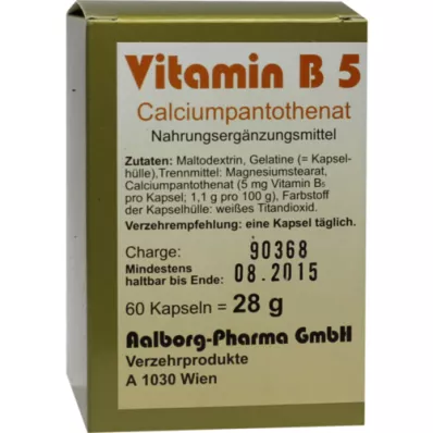 VITAMIN B5 CAPSULES, 60 stuks VITAMIN B5 CAPSULES, 60 stuks