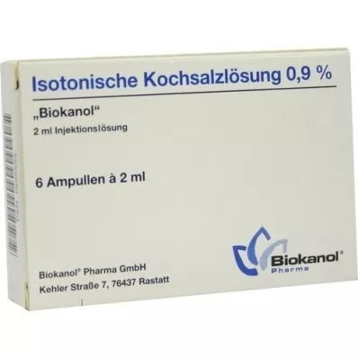 ISOTONISCHE Zoutoplossing 0,9% Biokanol-ampullen, 6X2 ml ISOTONISCHE Zoutoplossing 0,9% Biokanol-ampullen, 6X2 ml