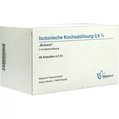 ISOTONISCHE Zoutoplossing 0,9% Biokanol-ampullen, 60X2 ml
