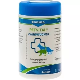 PETVITAL Vochtige doekjes voor veterinaire oren, 120 stuks