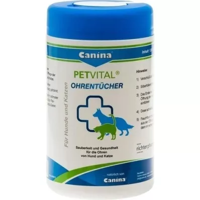 PETVITAL Vochtige doekjes voor veterinaire oren, 120 stuks PETVITAL Vochtige doekjes voor veterinaire oren, 120 stuks