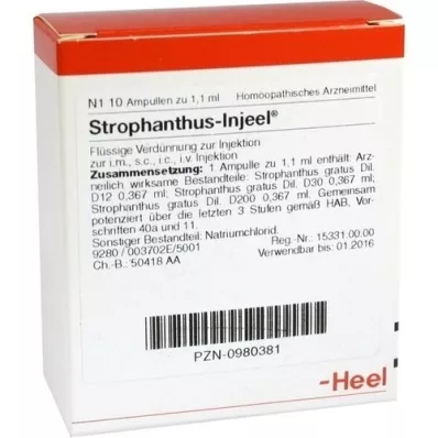 STROPHANTHUS INJEEL Ampullen, 10 stuks STROPHANTHUS INJEEL Ampullen, 10 stuks