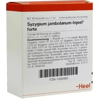 SYZYGIUM JAMBOLANUM INJEEL forte ampullen, 10 stuks
