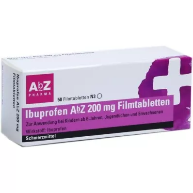 IBUPROFEN AbZ 200 mg filmomhulde tabletten, 50 stuks IBUPROFEN AbZ 200 mg filmomhulde tabletten, 50 stuks
