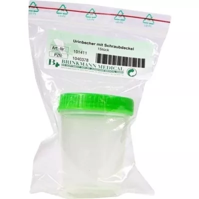 URINBECHER met schroefdop, 1 stuk