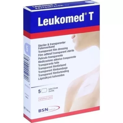 LEUKOMED transp.steriele pleisters 5x7,2 cm, 5 st LEUKOMED transp.steriele pleisters 5x7,2 cm, 5 st
