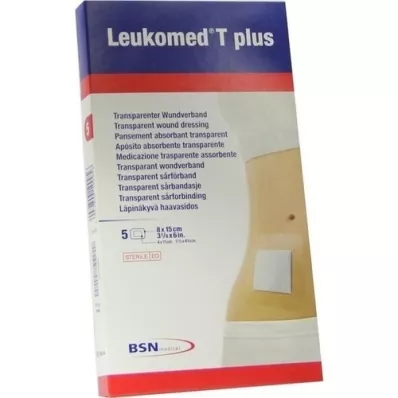 LEUKOMED transp.plus steriele pleisters 8x15 cm, 5 st LEUKOMED transp.plus steriele pleisters 8x15 cm, 5 st
