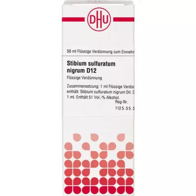 STIBIUM SULFURATUM NIGRUM D 12 Verdunning, 50 ml STIBIUM SULFURATUM NIGRUM D 12 Verdunning, 50 ml