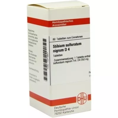 STIBIUM SULFURATUM NIGRUM D 4 tabletten, 80 st STIBIUM SULFURATUM NIGRUM D 4 tabletten, 80 st