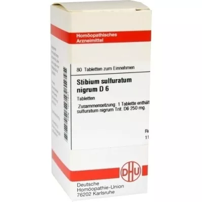 STIBIUM SULFURATUM NIGRUM D 6 tabletten, 80 st STIBIUM SULFURATUM NIGRUM D 6 tabletten, 80 st