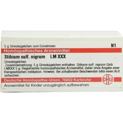 STIBIUM SULFURATUM NIGRUM LM XXX Druppeltjes, 5 g STIBIUM SULFURATUM NIGRUM LM XXX Druppeltjes, 5 g
