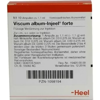 VISCUM ALBUM INJEEL forte ampullen, 10 stuks VISCUM ALBUM INJEEL forte ampullen, 10 stuks