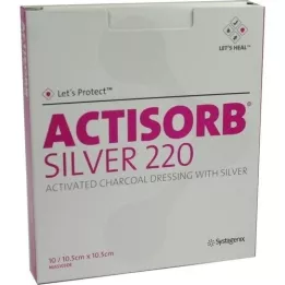 ACTISORB 220 Zilver 10,5x10,5 cm steriele kompressen, 10 stuks