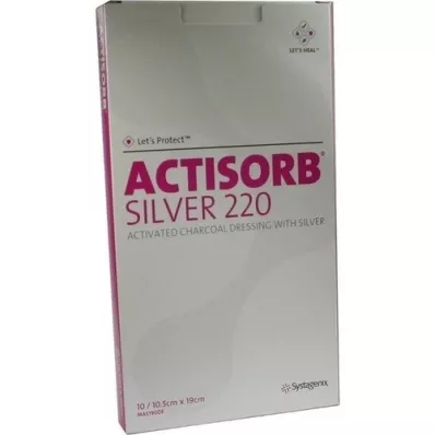 ACTISORB 220 Zilver 10,5x19 cm steriele kompressen, 10 stuks ACTISORB 220 Zilver 10,5x19 cm steriele kompressen, 10 stuks