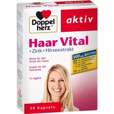 DOPPELHERZ Haar Vital + Zink + Gierstextractcapsules, 30 st DOPPELHERZ Haar Vital + Zink + Gierstextractcapsules, 30 st