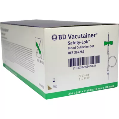 BD VACUTAINER Safety Lok 21 G 18 cm bloedafnameset, 50-dlg BD VACUTAINER Safety Lok 21 G 18 cm bloedafnameset, 50-dlg