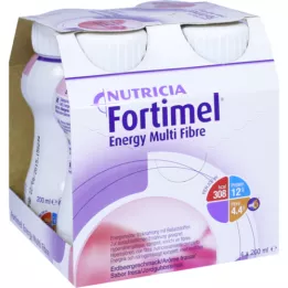 FORTIMEL Energy MultiFibre aardbeiensmaak, 4X200 ml
