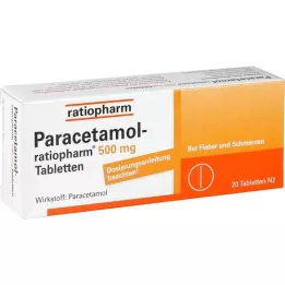 PARACETAMOL-ratiopharm 500 mg tabletten, 20 stuks