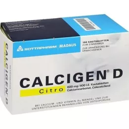 CALCIGEN D Citro 600 mg/400 IE kauwtabletten, 100 stuks