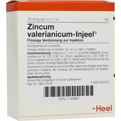 ZINCUM VALERIANICUM INJEEL Ampullen, 10 stuks ZINCUM VALERIANICUM INJEEL Ampullen, 10 stuks
