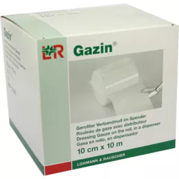 GAZIN Verbandgaas 10 cmx10 m 8-voudig, 1 stuk