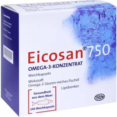 EICOSAN 750 Omega-3 concentraat zachte capsules, 240 st