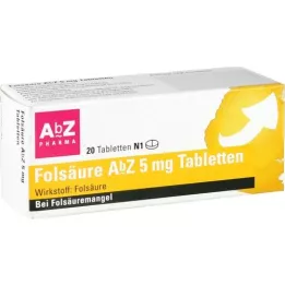 FOLSÄURE AbZ 5 mg tabletten, 20 stuks