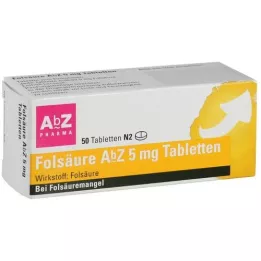 FOLSÄURE AbZ 5 mg tabletten, 50 stuks