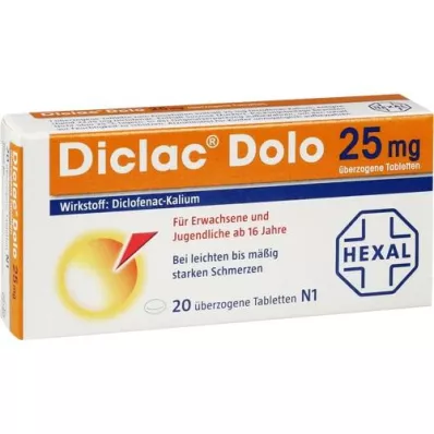DICLAC Dolo 25 mg omhulde tabletten, 20 stuks DICLAC Dolo 25 mg omhulde tabletten, 20 stuks