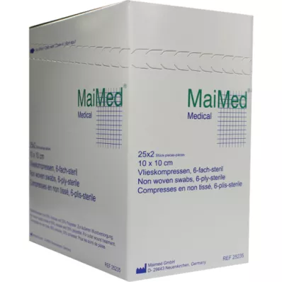VLIESKOMPRESSEN 10x10 cm steriel 6-voudig, 25X2 st VLIESKOMPRESSEN 10x10 cm steriel 6-voudig, 25X2 st