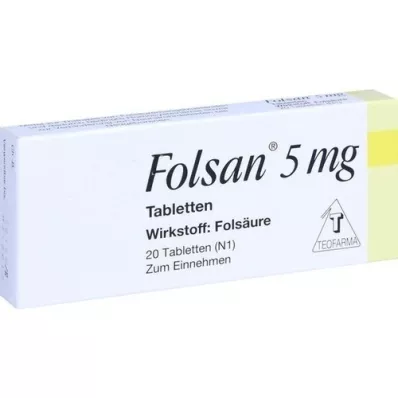 FOLSAN 5 mg tabletten, 20 stuks FOLSAN 5 mg tabletten, 20 stuks